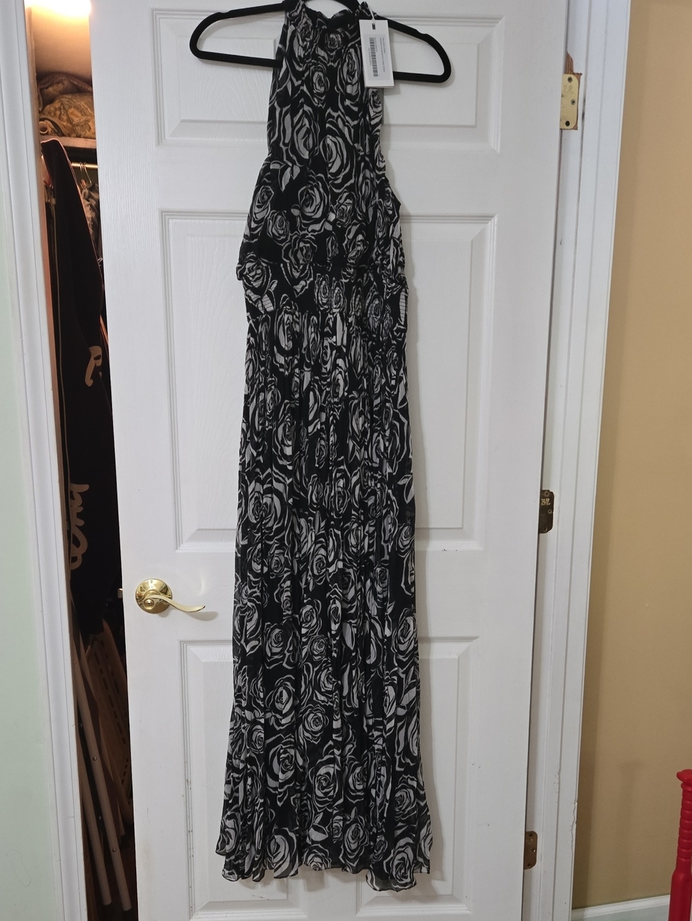 HEMANT & NANDITA Black and White Floral Dress